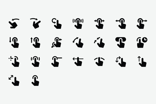 User Interface Gesture Solid Icon Set