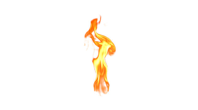 Vibrant flame illustration isolated on transparent background, dynamic fire element for design and decoration