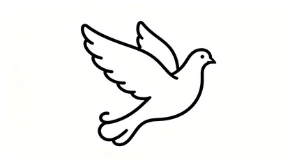 Simple Dove Outline Drawing