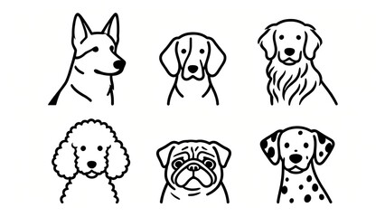 Dog Faces Icon Set