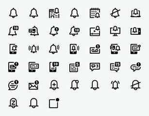 User Interface Notifications Line Icon Set