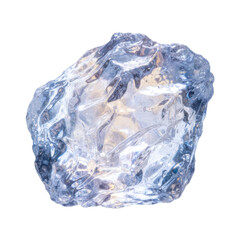 Obraz premium Single piece of clear ice on black background isolated object