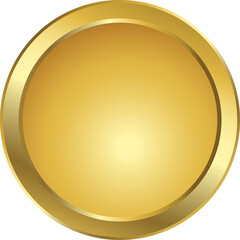 golden button isolated on white background