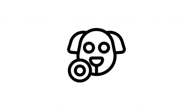 dog frisbee animated icon