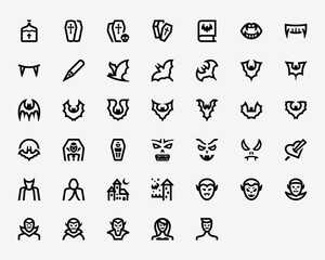 Vampires Line Icon Set