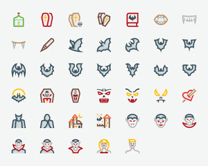 Vampires Color Icon Set