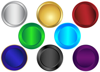 set of colorful buttons