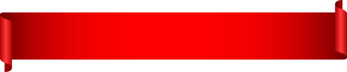 Obraz premium Red banner with ribbon on white background
