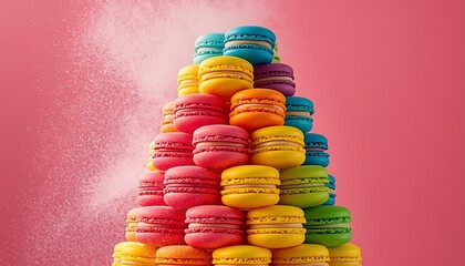 Stunning Stacked Macarons in Rainbow Arrangement