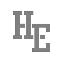 Letter HE logo icon isolated on white background