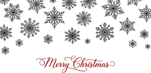 Merry Christmas Typography with Snowflake Background and Elegant Winter Holiday Greeting Design for Festive Cards Invitations Seasonal Decorations and Celebration Projects