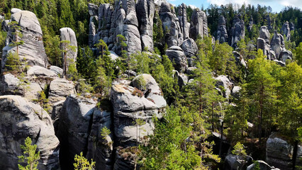 Adrspach, Czech Republic. Adrspasske Skaly, rocky town national park.