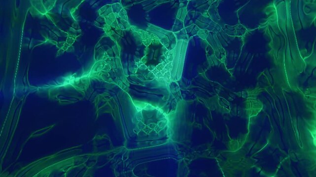 Abstract green liquid glow texture with organic ripples and caustic light patterns