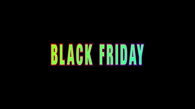 Flicker black Friday animation. Black Friday text motion. Marketing for sale promotion 4k video footage.