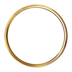 A golden, glossy, circular frame on a white background, perfect for a blank canvas