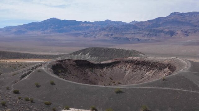 Gimbal close-up panning shot of Little Hebe near Ubehebe Crater in Death Valley National Park, California. 4K