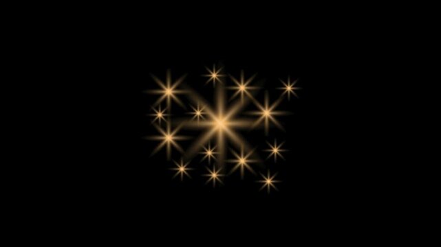Glowing Sparkle Stars Animation Overlay Background, Shining magical star effects for video transitions and background enhancement.