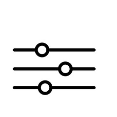 graphic equalizer illustration Vector icon representing three slider controls indicating adjustable settings or filter options in a digital interface Minimalist black and white for  volume control
