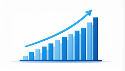 Minimalist Financial Growth Infographic Vector with Rising Bar Chart Arrow
