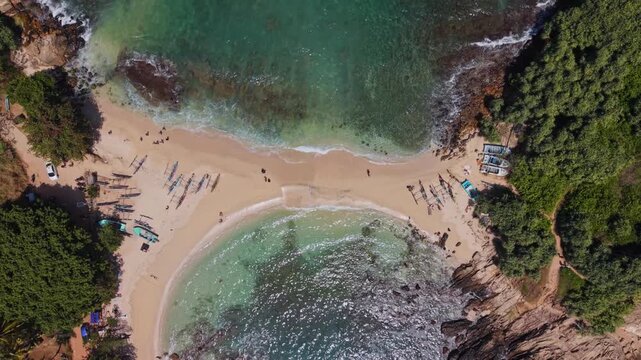 Drone footage of small fishing village in Sri Lanka