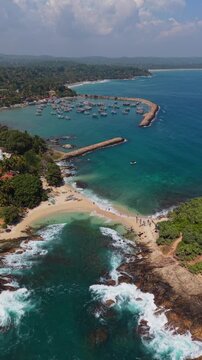 Blue beach harbour marina in Dickwella Sri Lanka