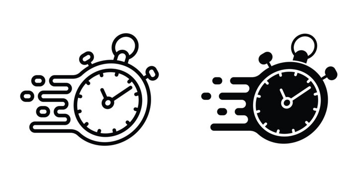 Time fast icon set different style collection for web Ui. EPS10