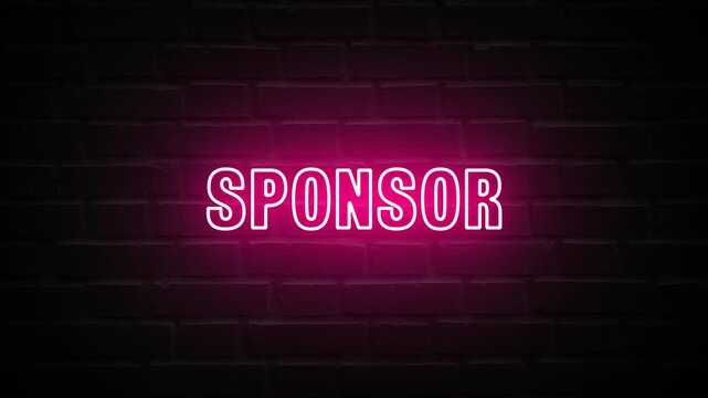 Neon, Glowing, Colorful Sponsor animation. sponsor neon text motion. Flocker text 4k video.