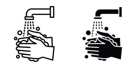 Wash your hands icon set different style collection for web Ui. EPS10 © Ro