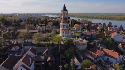 Drone view of Zemun, Belgrade, Serbia.
