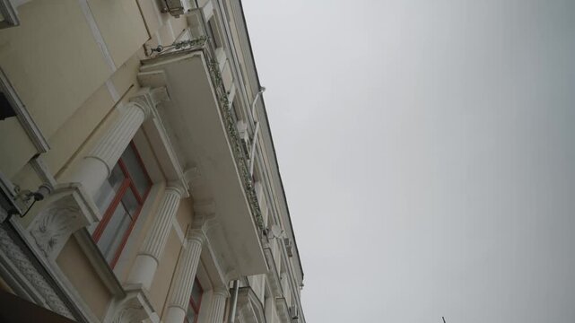 The facade of an old historical building in the center of Moscow. Shot list