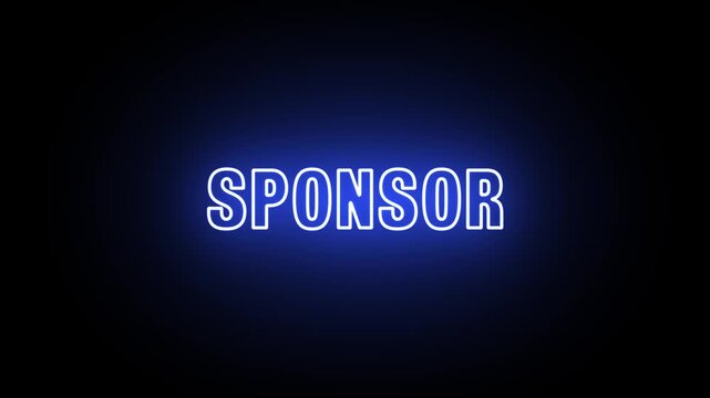 Neon, Glowing, Colorful Sponsor animation. sponsor neon text motion. Flocker text 4k video.