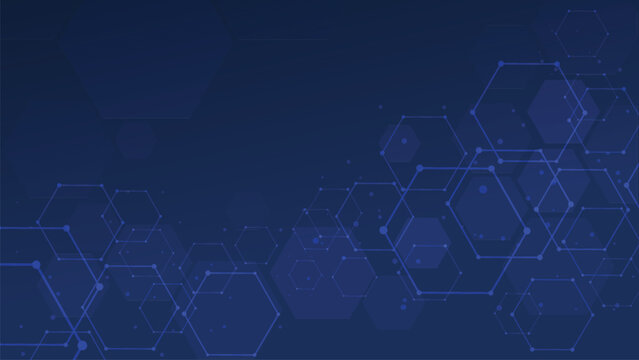 Blue Abstract Technology Background with Hexagon Network Modern Digital Vector