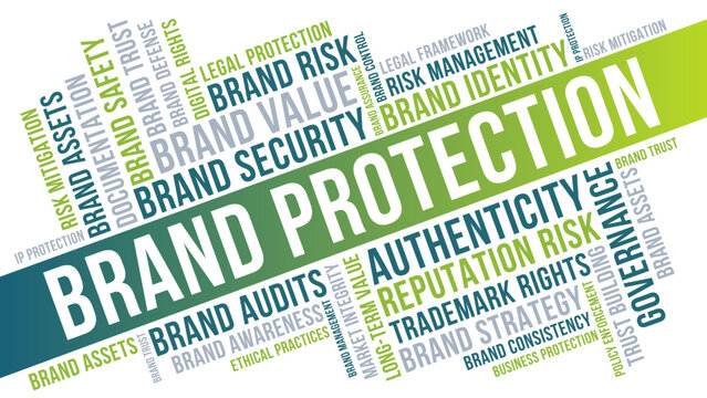 Brand Protection Word Cloud for Reputation Risk, Brand Security and Legal Enforcement