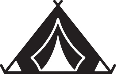Camping tent at outdoor camp or tipi, teepee flat icon for apps and websites © Masud