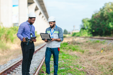 Engineer Presenting Railway Expansion Plan to Investor