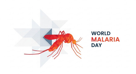 Obraz premium World malaria day awareness poster with mosquito and star background