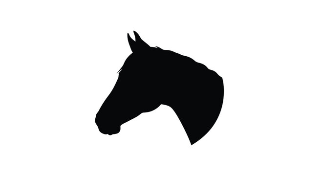 A striking silhouette of a horse s head against a white background
