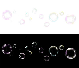 Clean glass bubbles PNG overlay isolated on transparent background for compositing
