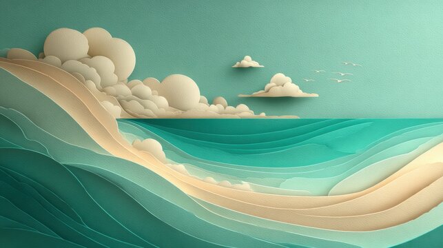 Ocean Wave and Clouds - Tranquil Seascapes