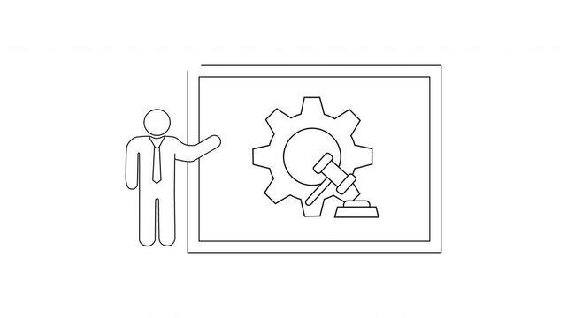 Regulatory Compliance Presentation - Outlined Illustration of Business Law.
