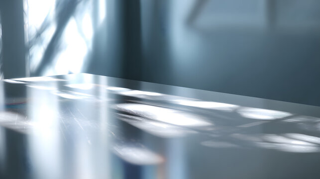 Table with Natural Window Light Shadow Background