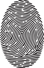 Fingerprint icon. Cyber security concept. Digital security authentication concept. Biometric authorization. Identification. Vector illustration black isolated fingerprint sign on white background