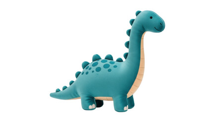 Obraz premium Isolated plush dinosaur toy, cute and cuddly stuffed animal for kids, pale blue color, good for children