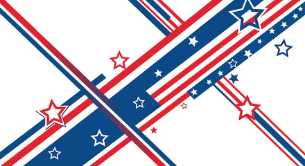 Patriotic star stripe vector pattern