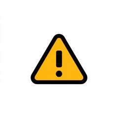 A minimalist yellow hazard triangle with black outline and exclamation point, isolated