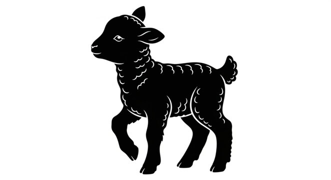 Black Silhouette of a Lamb.