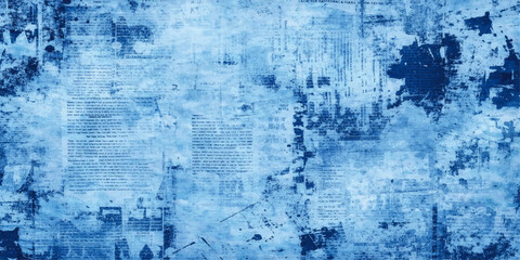 Fototapeta premium A dark blue vintage grunge background features an aged paint texture on a rough concrete wall surface with a dirty paper pattern for a grungy antique backdrop design