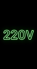 Green Neon 220V Voltage Sign