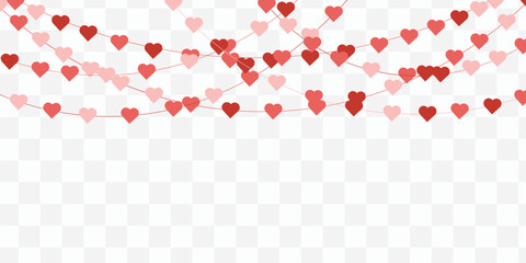 Colorful pink and red heart garland for Valentine's Day decoration EPS  © Tonmoy