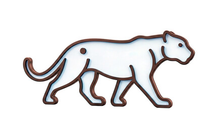 Obraz premium Blue Panther Silhouette with Black Outline